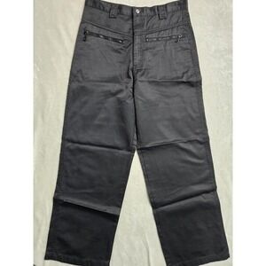 Vintage 90s ZONZ Black Pants Cotton Nylon Wide Leg Baggy Size 16 1/2 Or 32 Waist